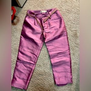 Shining pink pant with belt